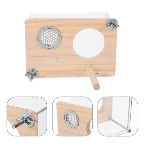 Nichoir en bois pour perruches, adapté aux cages à oiseaux. 2