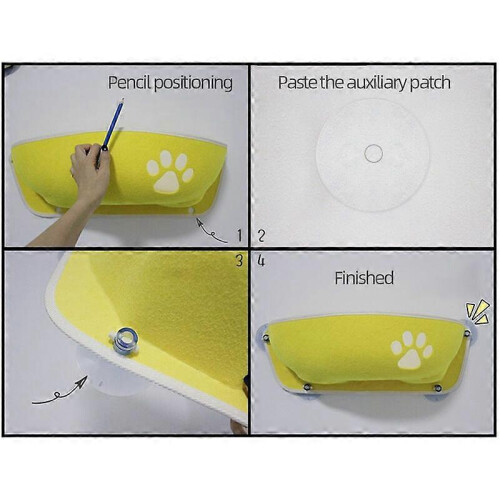 Area giochi per gatti a forma di barca in feltro giallo per balcone. 2