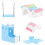 5pcs PVC Hamster Hideout House Colorful Toy Set 4