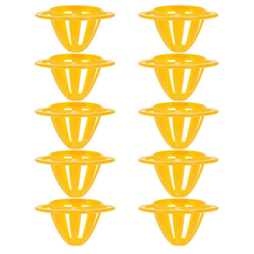 Cage Bird Feeder 10Pcs Yellow Plastic Parrot Fruit Vegetable Holder 2