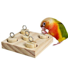 Wooden Parrot Intelligence Training Chew Puzzle Platform Block Pet Bird Educational Gift
