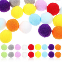 50 balles en peluche multicolores pour chat, idéales pour jouer de manière interactive.