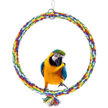 Cotton Rope Parrot Swing Bite Resistant Perch Boredom Breaker for Budgie Cockatiel