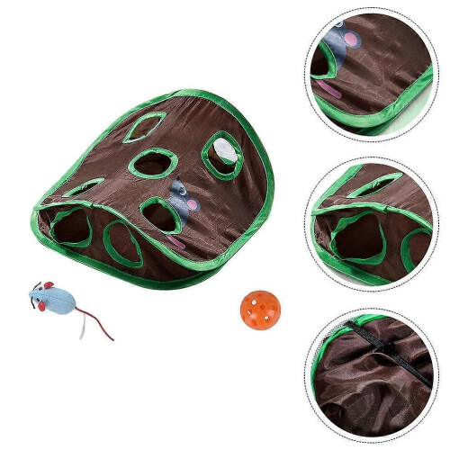 Interactive Cat Tunnel Toy 9-Hole Crinkle Sound 1 Set for Pet 2