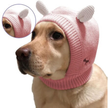 Bonnet tricoté pour grand chien avec cache-cou et oreilles, manchons chauds