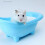 Bac à sable en plastique rose pour hamster 5