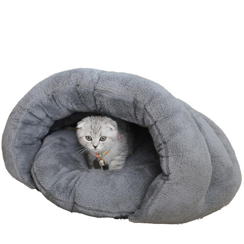 1 morbida cuccia per gatti e cuccioli, 50x45x35 cm, grigia