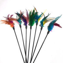 Baguette à plumes et jouets pour chats en forme de plume (lot de 6)