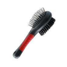 Set di 2 spazzole districanti a doppia faccia per cani e gatti, piccole, da 18 cm, per massaggio e rimozione del pelo.