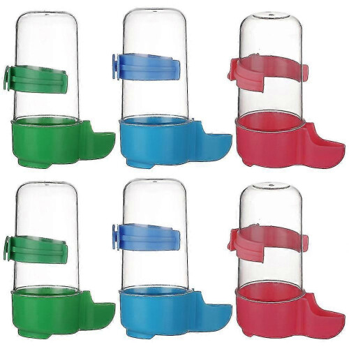 6Pcs Bird Cage Water Feeders Random Color Set