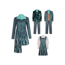 (Magic bad witch-buck school uniform, XXXL) Wicked Elphaba Cosplay Costume for Women, Witch School Uniform Dress, Adult Halloween Role Play Outfit