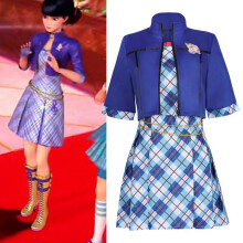 (IRA school uniform full set, M) Barbie Charm Princess Academy Cosplay Costume Delancy Aria School Uniform Role Play Dress for Girls