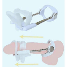 Penile Traction System with 4 Rod Hybrid Cradle and Comfortable Silicone Sleeve for Stretching Support and Daily Wear