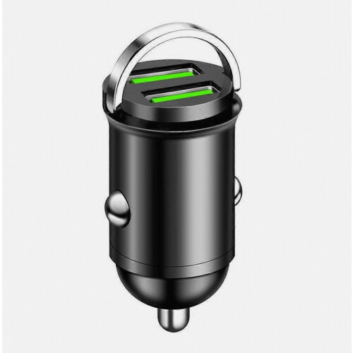 200W Car Charger with Pull Ring, Dual USB C Fast Charging, Compact Metal Design for iPhone, Samsung and Other USB C Devices