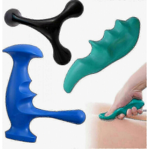 Manual Trigger Point Massage Tool Set for Full Body Deep Tissue Relief, Includes Thumb Protector, Palm Urchin Massager and 3-Legged Knob