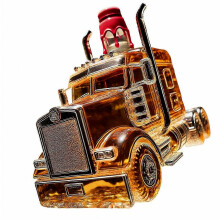 Clear Borosilicate Glass Alcohol Bottle in Fun Semi Truck Style, Whiskey Container for Pubs and Home Use, 3 Litre