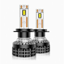 V22 H1 LED Double Copper Tube Car Headlight, 50000LM 120W High Power 12V Replacement Bulbs, 3570 LED Beads, 2 Pack