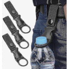 Lot de 3 clips porte-bouteille noirs pour sac à dos, anneau de suspension portable pour bouteille d’eau minérale, usage extérieur