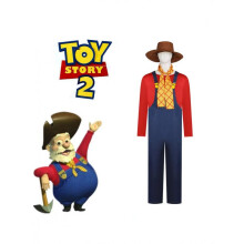 (Toy story miner pete complete set, L) Toy Story Miner Pete Cosplay Costume, Halloween Role Play Outfit for Kids Adults, with Hat Prop