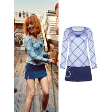 (blue, L) One Piece Live Action Season 2 Cosplay Outfit Luffy Nami Costume Set for Anime Performance
