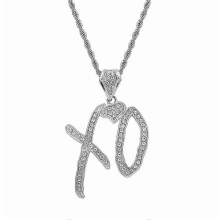 Damesketting met hanger en koordketting, modieuze damesaccessoire met XO-hanger, geschikt voor dagelijks gebruik en cadeau