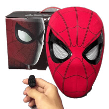 Maschera elettronica di supereroe con telecomando, scala 1:1, occhi mobili, copricapo per cosplay, costume unisex a tema fantasy, regalo per adulti