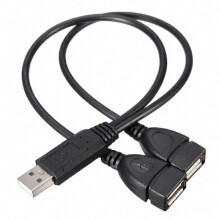 USB 2.0 A mannelijke naar 2 vrouwelijke aansluitingen Y-splitter hub voedingskabel voor gegevensoverdracht en opladen