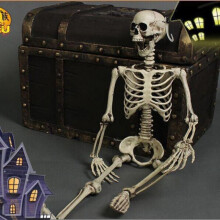 (70CM Skeleton Skeleton) Halloween Human Skeleton Full Body Prop, Realistic Skull Bones for Haunted House, Scary Party Decorations