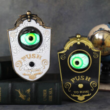 (White) Halloween One Eye Doorbell Decoration, Electric Sound & Light Eye Doorbell,