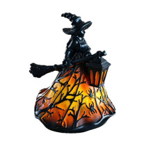 (Little ghost chandelier) Halloween Witch Decor Table Lamp, Vintage Resin Witch Figurine Lights