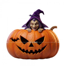 Halloween Resin Pumpkin Witch Figurine, Scary Atmosphere Home Decor,