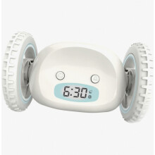 Runaway Alarm Clock on Wheels, Gold Tone, Fun Rolling Bedside Clock for Heavy Sleepers and Kids