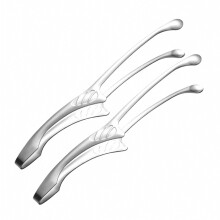 Set di 2 pinze da cucina in acciaio inox per grigliare e cucinare, resistenti al calore e con impugnatura antiscivolo.