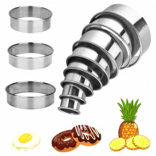 11-Piece Round Cookie Cutter Set, Stainless Steel Biscuit Cutters for Pastry, Donut, Fondant, Baking and Cake