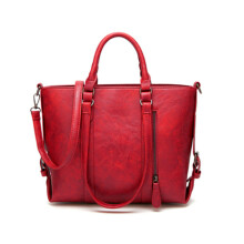 Borsa Tote in Pelle Vegan Rossa di Grande Capacità con Tracolla Regolabile, Borsa a Spalla per Lavoro, Viaggi e Uso Quotidiano