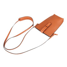 Borsa Sling in Pelle Vera da Donna con Tasche Multiple e Tracolla რეგolabile, Colore Giallo Terra