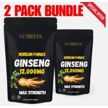 Korean Ginseng 12000mg 2 Pack Panax Ginseng 240 Vegan Tablets