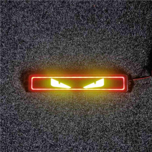 Devil'S Eye Logo Light Medium Mesh Light Car Modification Personalized Decorative Strip LED Luminous Decoration B