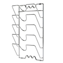Durable Metal Hanging Pot Cover Storage Rack, Multi-Layer Wall-Mounted Kitchen Storage Rack