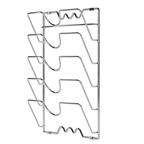 Durable Metal Hanging Pot Cover Storage Rack, Multi-Layer Wall-Mounted Kitchen Storage Rack