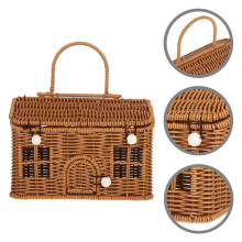 Handgefertigte Geschenkboxen Aus Rattan, Miniaturhäuser, Rattankörbe, Picknickkörbe, Geschenkboxen für Hochzeitsgäste