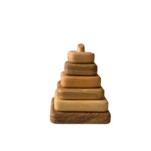 Helina Desai Trä Pyramid Stapel Legetøj - Naturlig Ring Stabler & Sorteringspuslespil, Montessori Sensorisk Legetøj