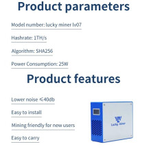For Bitaxe Gamma 601 1.2TH/S 18W BM1370 Asic Chip+Lucky Miner LV07 V7 1TH/S BTC Solo Miner BTC Crypto Asic Miner AU PLUG