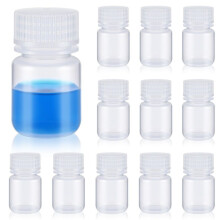 12 Stuks Pillenflesjes, Monsterflesjes, Brede Hals, Reagensflesjes van Kunststof met Schroefdoppen, Monstercontainers van 1 Oz Tot 30 Ml