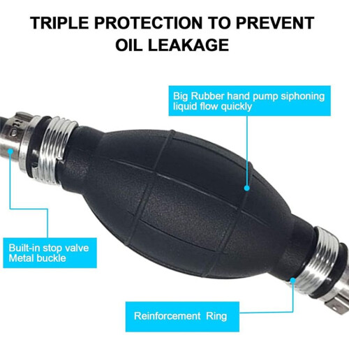 Linha Combustível para  3/8 Polegadas e 6 Pés com Bulbo Escorva, Conjunto Linha Combustível Trançada Nylon, Mangueira 3/8 Polegadas e 10 mm, 1