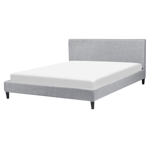 Beliani Bed Fabric FITOU 160 x 200 cm (EU King Size) Light Grey