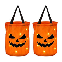 Halloween Candy Bag with Pumpkin Pattern Reusable Pumpkin Candy Bag Halloween Trick or Treat Candy Bag A