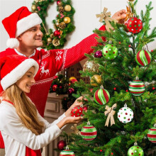 18pcs Christmas Balls Ornament 2.4 Inch Glittering Hanging Xmas Balls for Tree Decoration,for Home Indoor Holiday Decor
