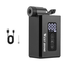 WEST BIKING Elektrische Automatische Luftpumpe Tragbarer Digitaler Inflator 120PSI 1000mAh Universell US Französisch UK Clik Ventil Schwarz