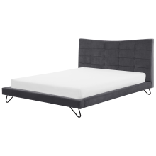 Bed Velvet LANNION 180 x 200 cm (EU Super King) Dark Grey